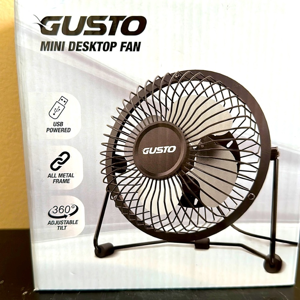 Gusto all metal small usb desktop fan